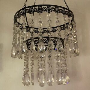 FAUX CRYSTAL CHANDELIER GLAM BOHO DECOR